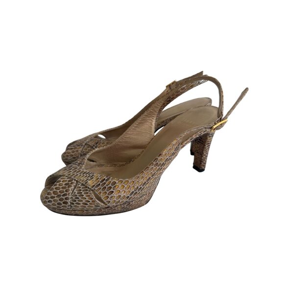 STUART WEITZMAN Leather Animal Print Slingback Heels Size 7 - Picture 5 of 7